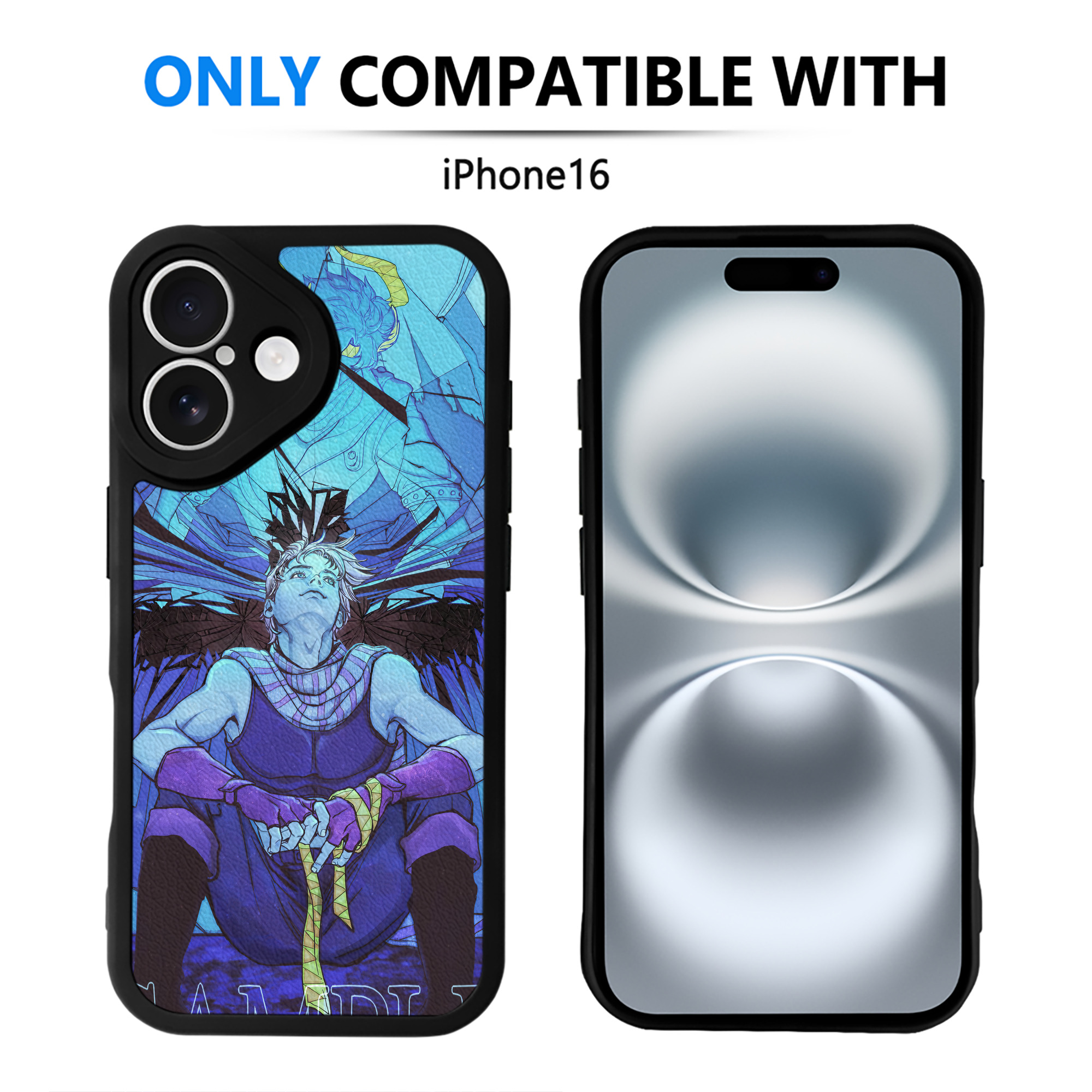 （画像用） ジョジョの奇妙な冒険 JoJo's Bizarre Adventure 【iPhone 16シリーズ対応】シリコンスマホケース（レザー調） 材質：シリコン
